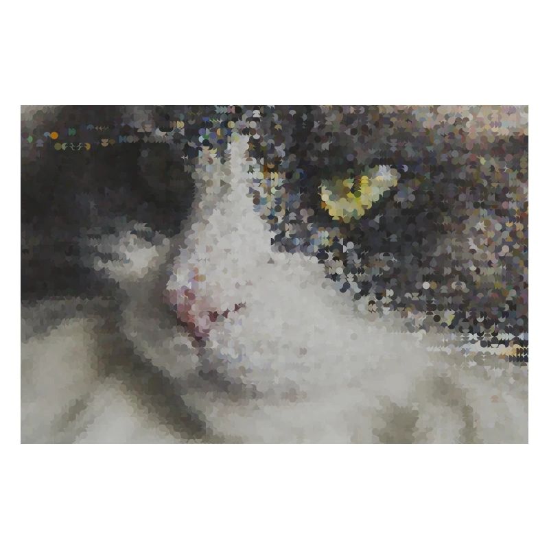 Pixel Cat Mosaic Portrait