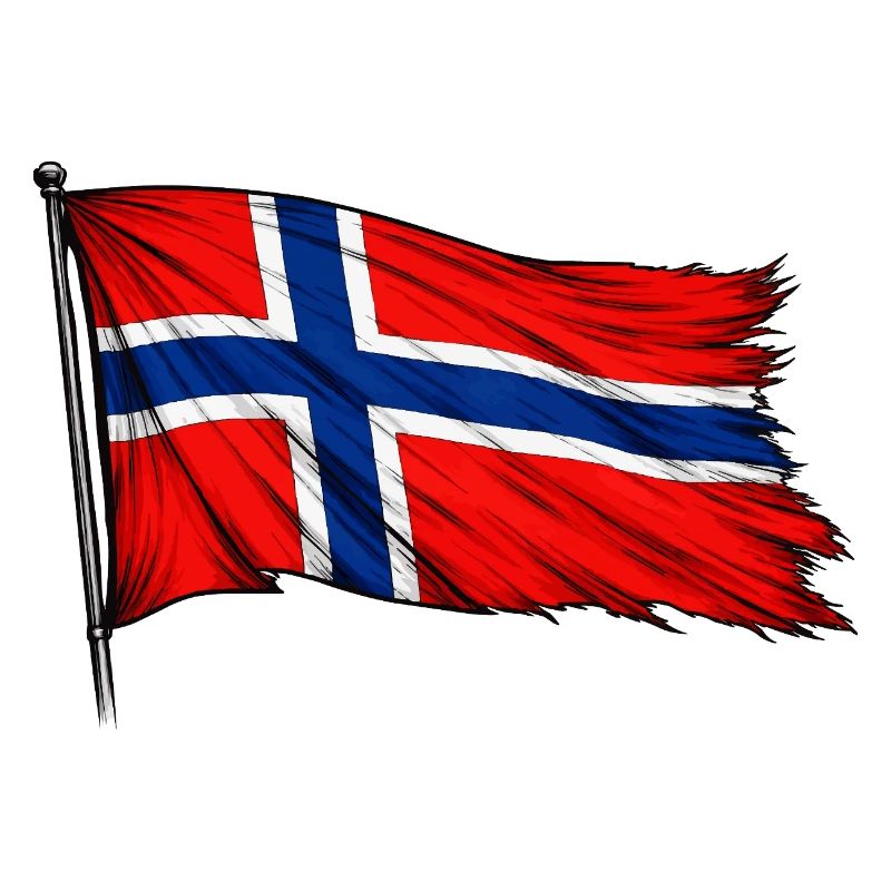 Drapeau norvégien flottant