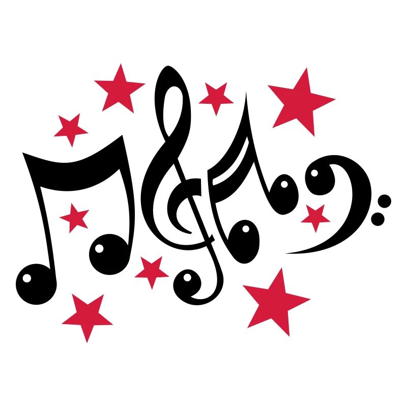 notes de musique et 2c étoiles