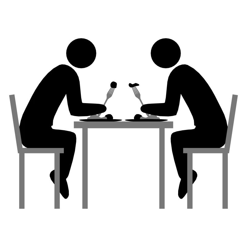 paar 2 freunde essen team dinner restaurant