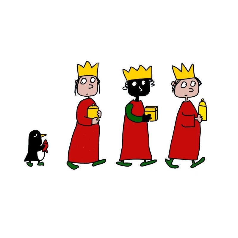 Three queens with penguin
