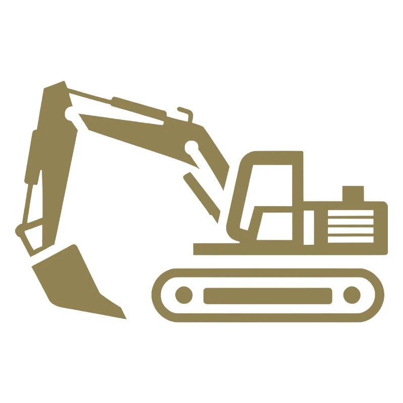 Excavator Contours: Silhouette of a Construction Equipment Operator