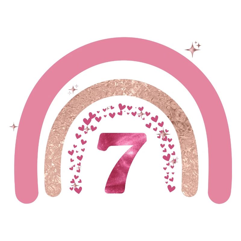 7. Geburtstag Regenbogen Rose
