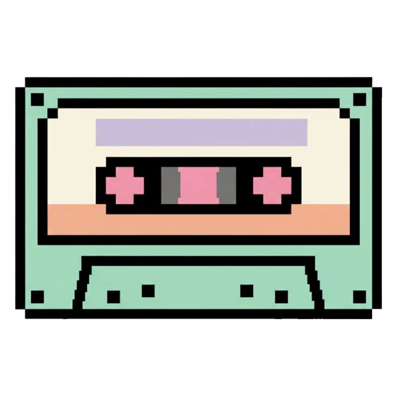 Cassette rétro 8 bits pixel art