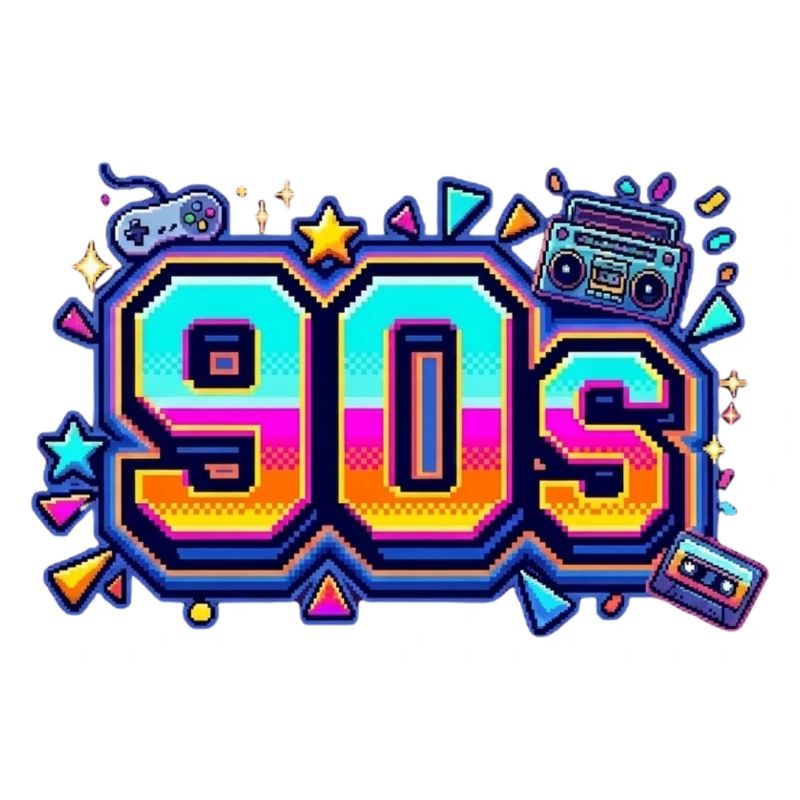 Retro 90s Neon Pop Design