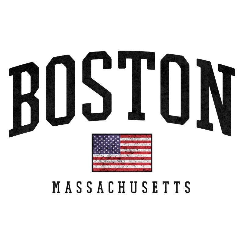 Boston Flag Distressed Emblem
