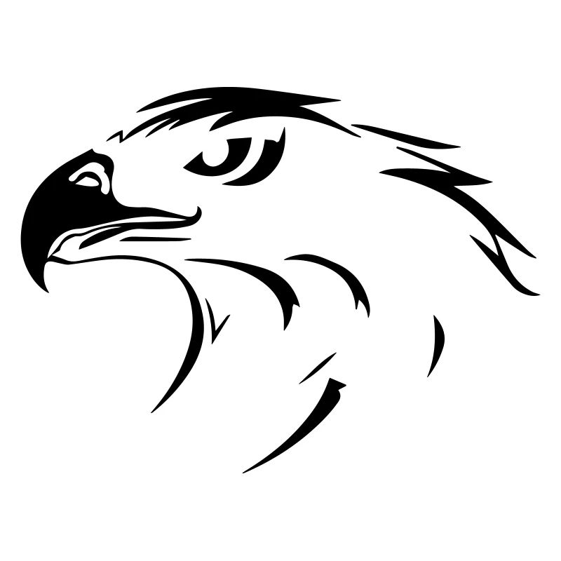 Eagle head in profile on one side