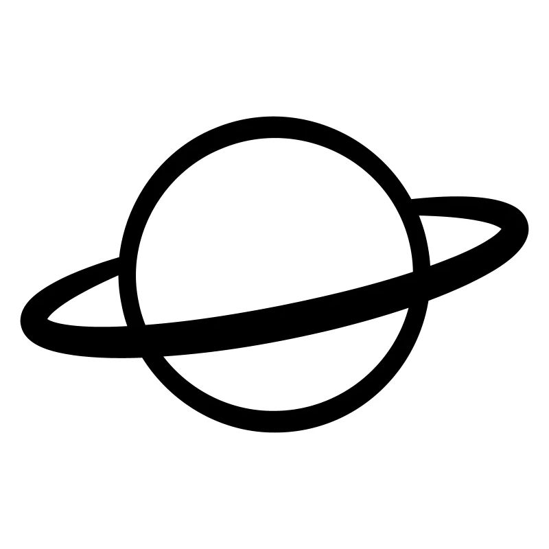 Planet with Ring Icon Outline