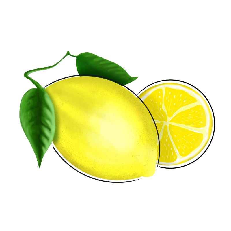 Fresh lemon with leaf