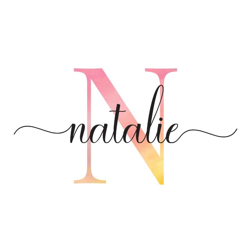 N | Monogramm | Name | Natalie |Watercolor