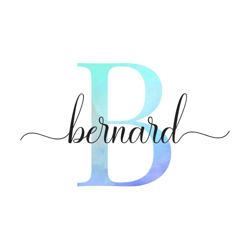 B| Monogramme | Nom | Ben | Aquarelle