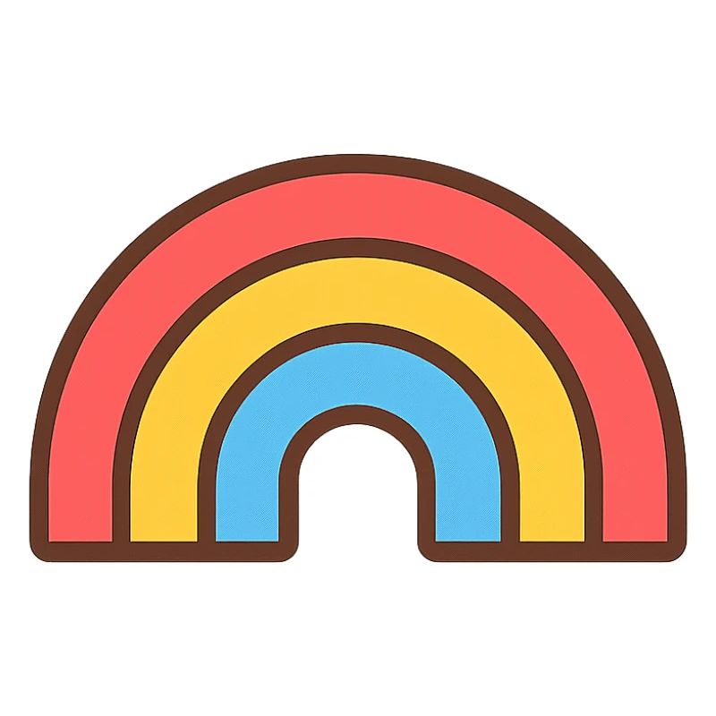Heller Retro-Regenbogen