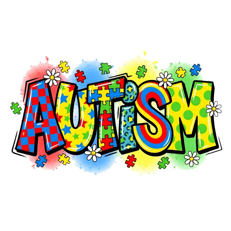 Autism Awareness Puzzle Regenbogen Design