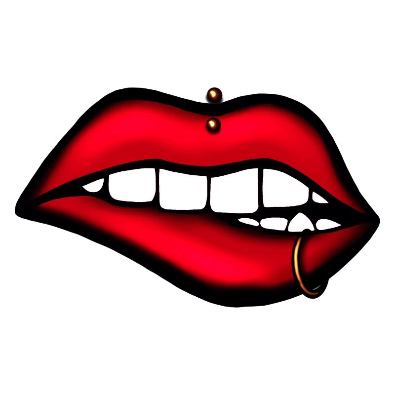 Lippen mit Piercing – Ästhetisches Design