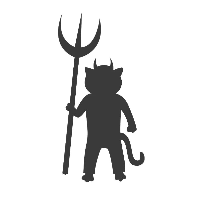 Cat dressed as devil Halloween