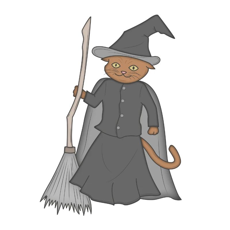 Chat comme sorcière Carnaval Halloween