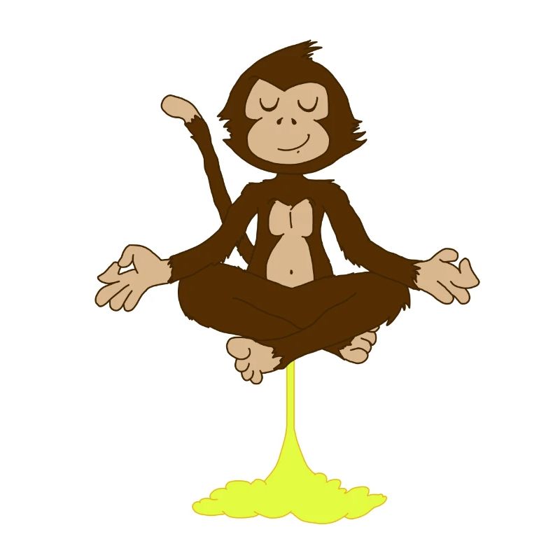 farting monkey meditates. Gift idea for funny