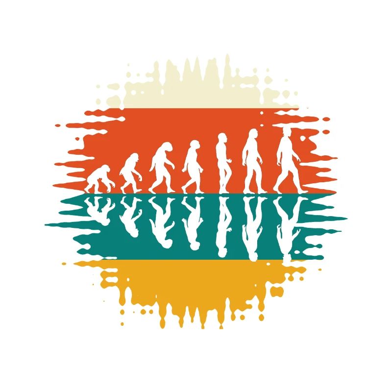 Evolution Mensch Geschichte Retro