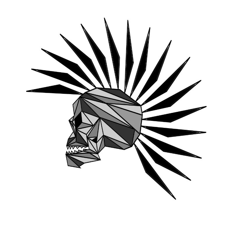 cyber punk scull plain