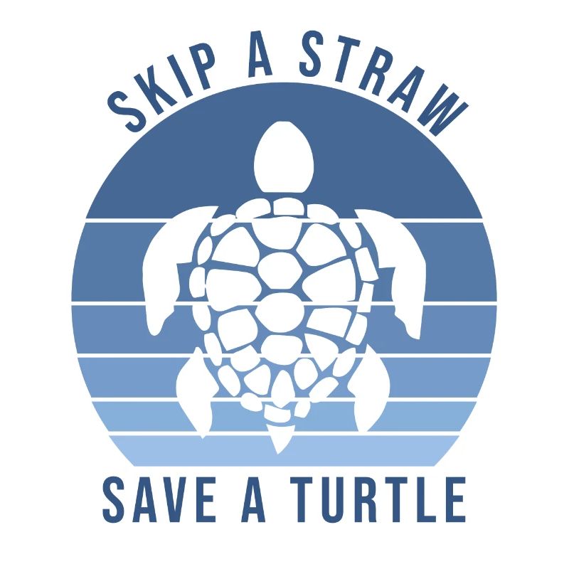 Tortue Skip Straw Save Turtle & Plastique Océan