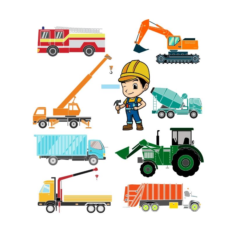 Construction vehicles fire engine construction sites baggershirt