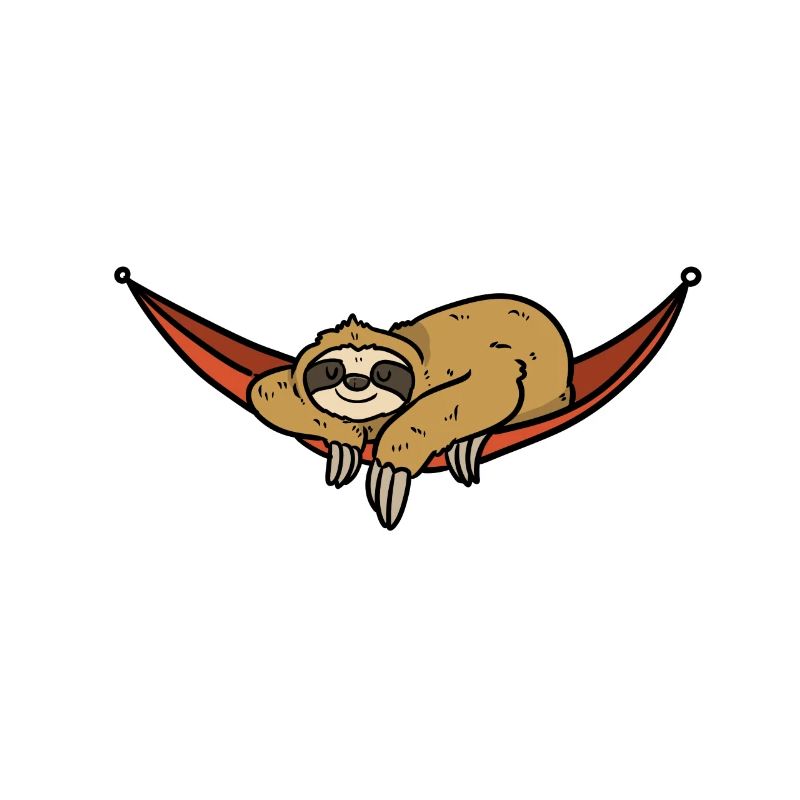 Sloth hammock vacation sleeping