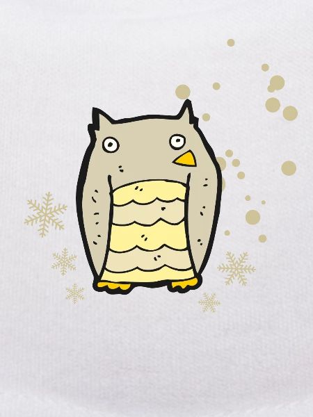 Herzige Eule mit Schneeflocken