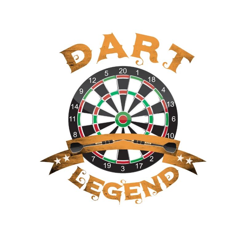 Dart board with darts
