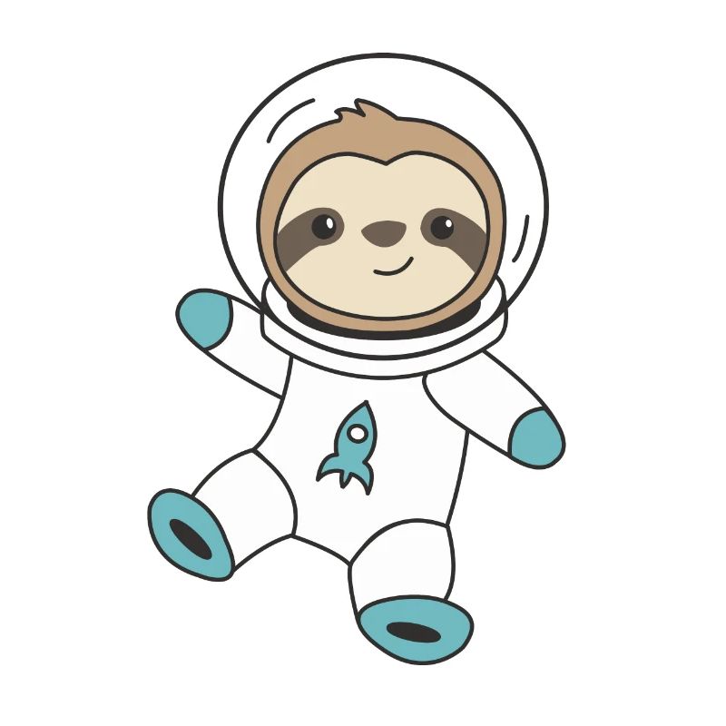 Sloth flies in space as astronaut rocket