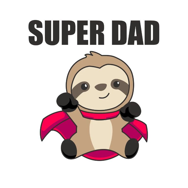 Super Dad hero funny sloth dad