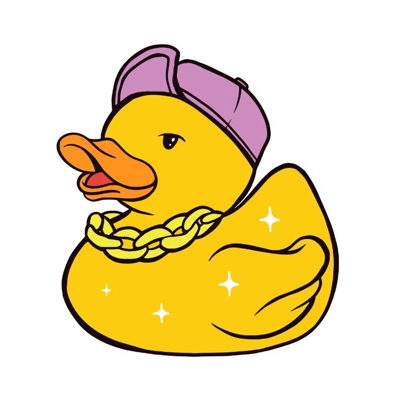 Gangster bath duck, small bandit, cool robber.