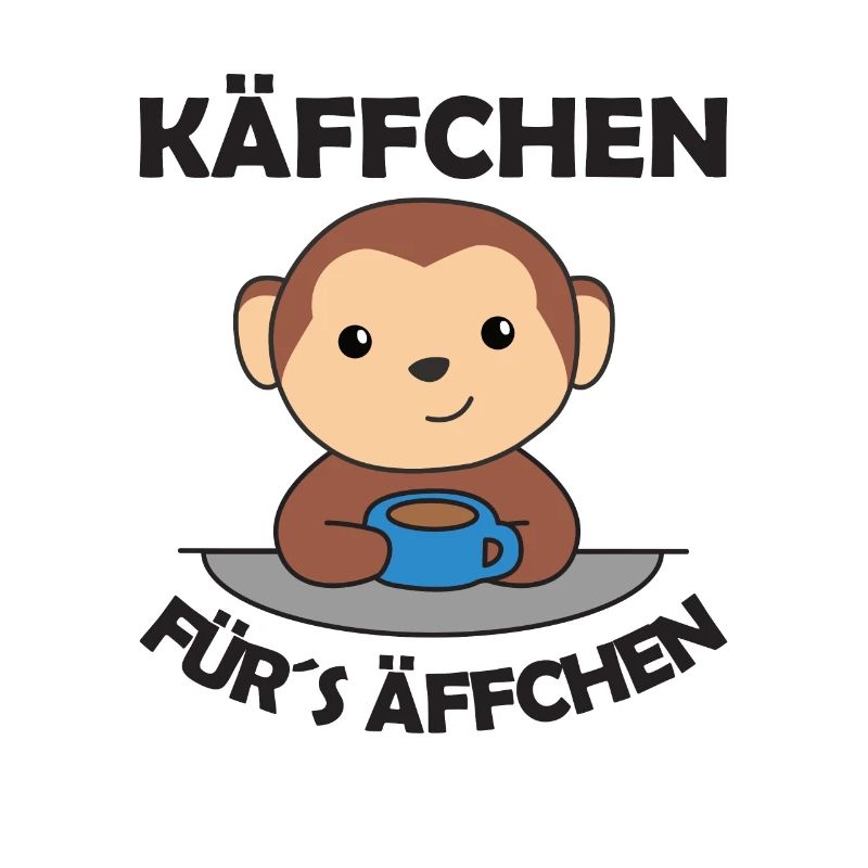 Käffchen fürs Äffchen ein lustiger Affe mit Kaffee