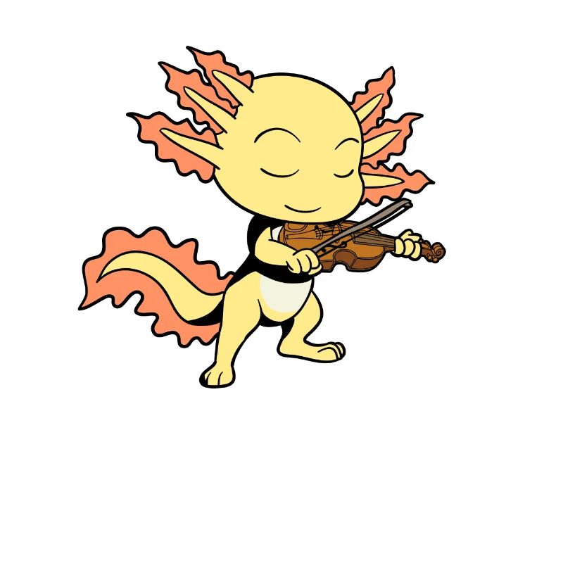 Comic Axolotl joue du violon
