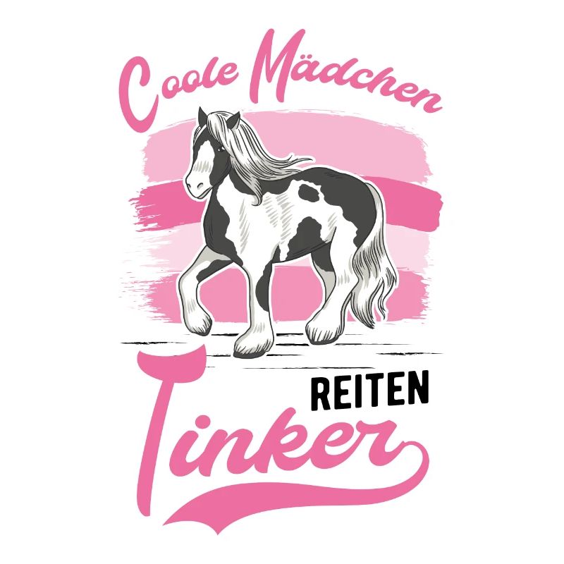 Coole Mädchen reiten Tinker Irish Tinker