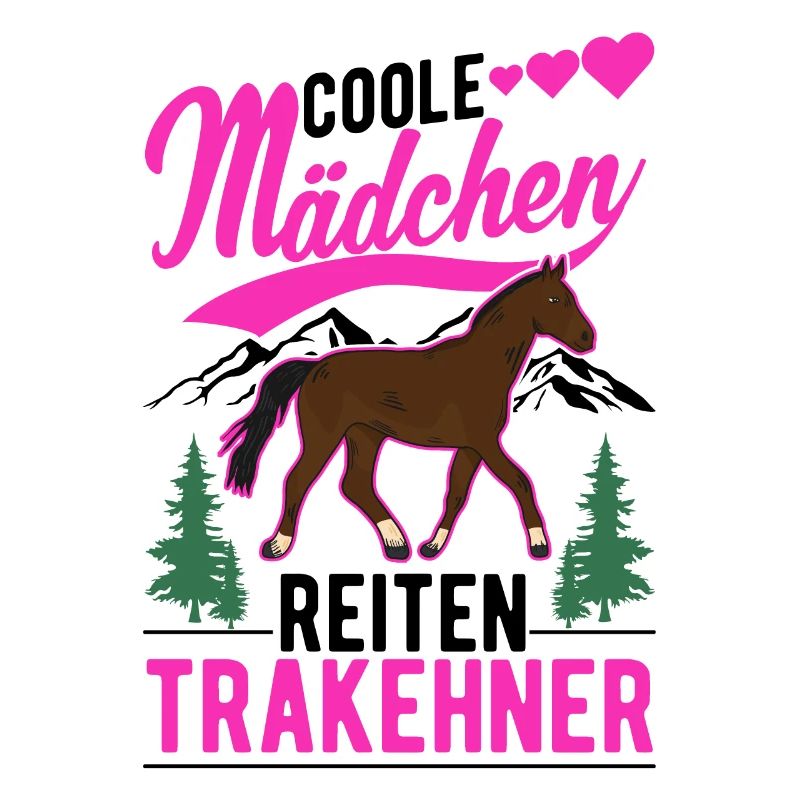 Coole Mädchen reiten Trakehner