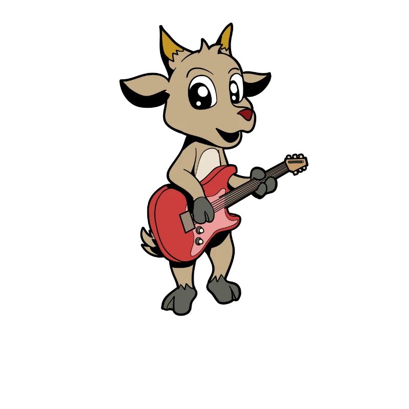 Comic Ziege spielt E-Gitarre