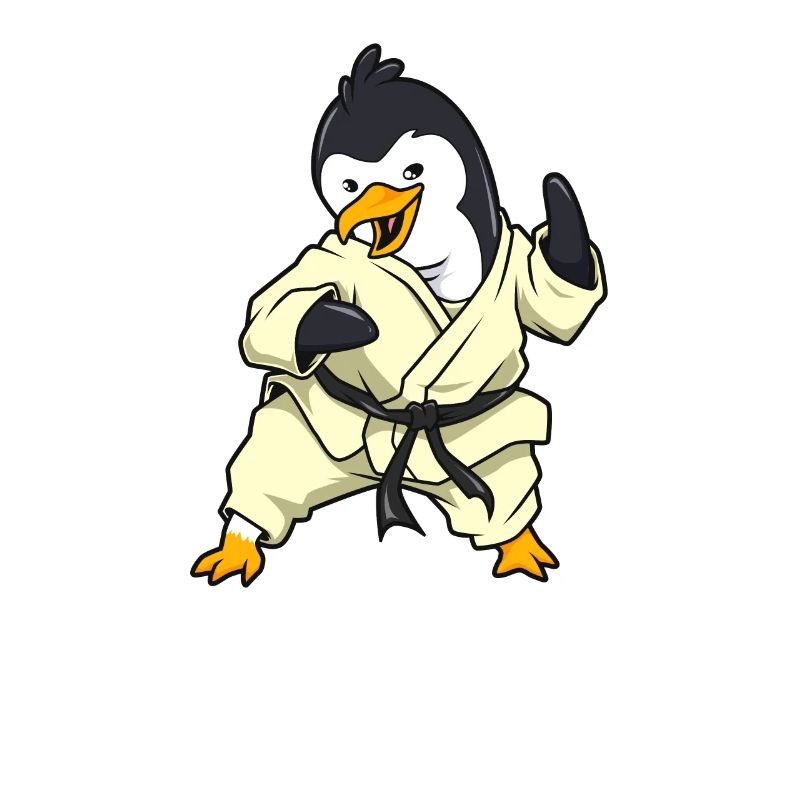 Comic Penguin does karate
