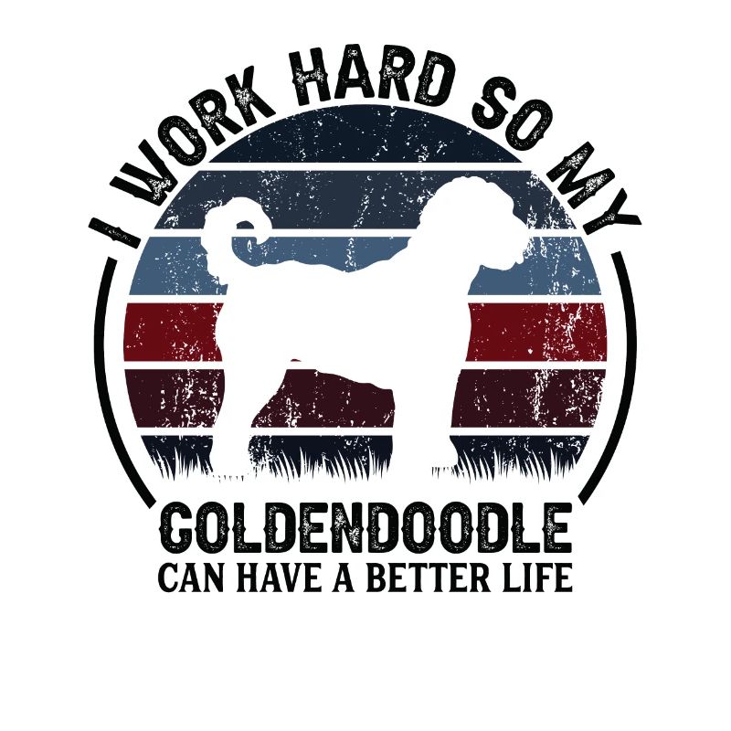 Arbeit Hart Arbeiten - Retro Goldendoodle