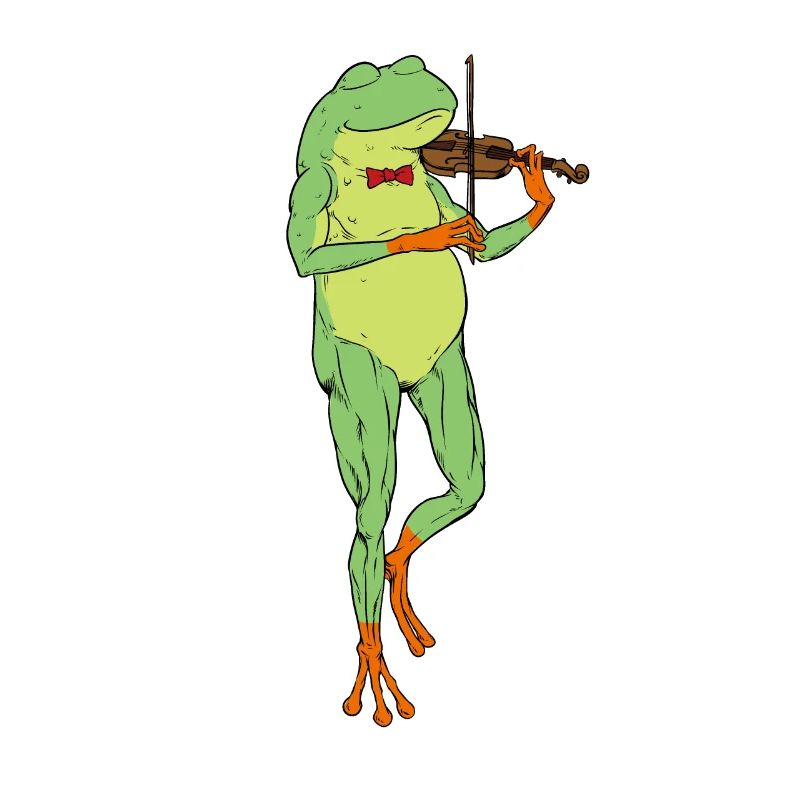 Comic Frog Plays Violin