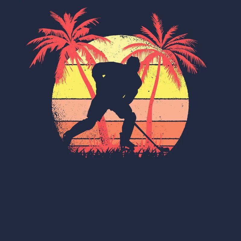 Eishockeyspieler Puck Skating Summer Sunset 80s