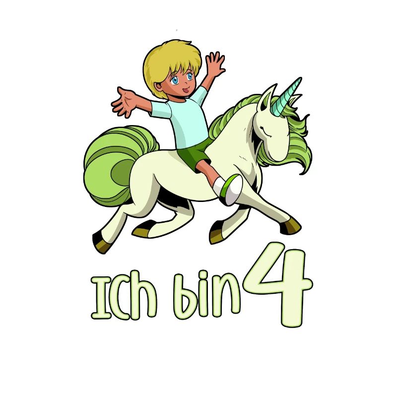 Geburtstagsshirt Einhorn - 4 Geburtstag Junge