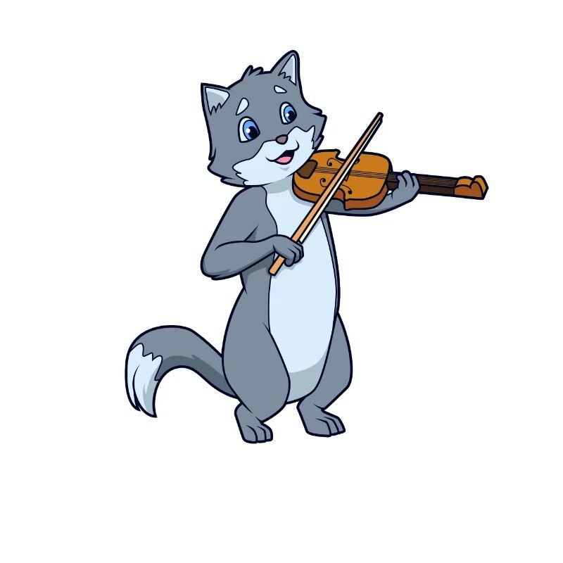 Comic Cat joue du violon