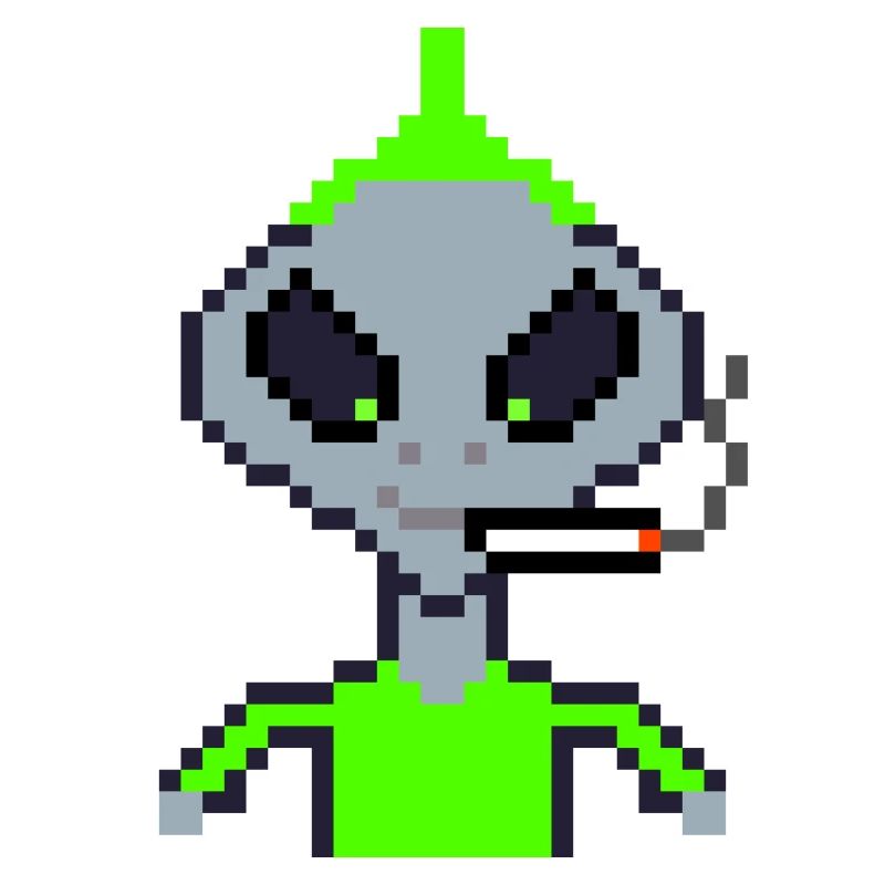 Pixel Alien "Smoking Iro"