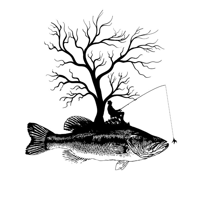 Grafischer Baum - Fisch Forellenbarsch