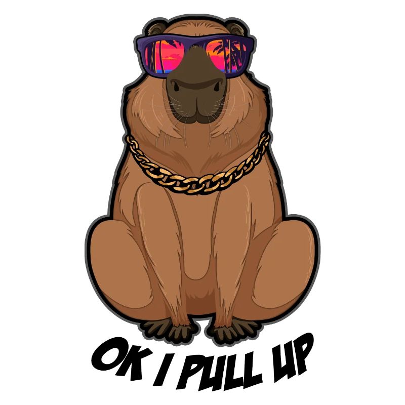 Ok I Pull Up Funny Capybara Glasses Dank Rodent