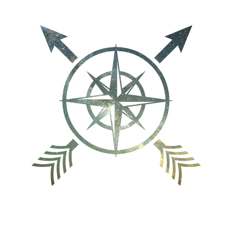 Compass with arrows