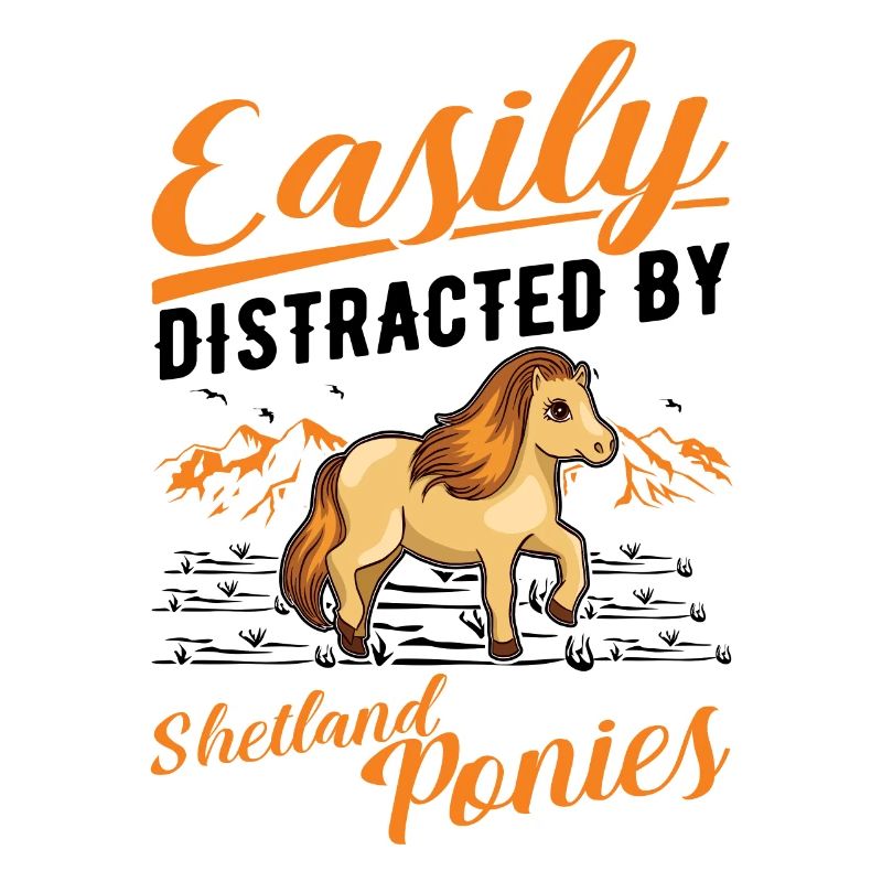 Facilement distrait par les poneys Shetland Shetty