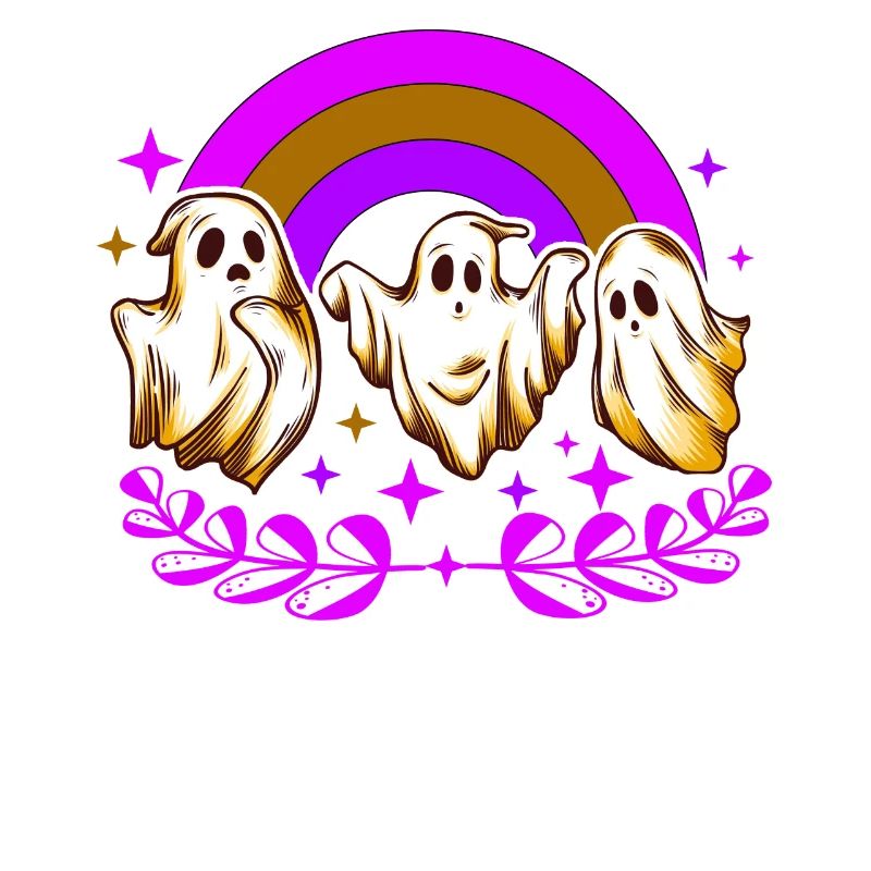 Halloween Shirt, Ghost Regenbogen Horror Grusel