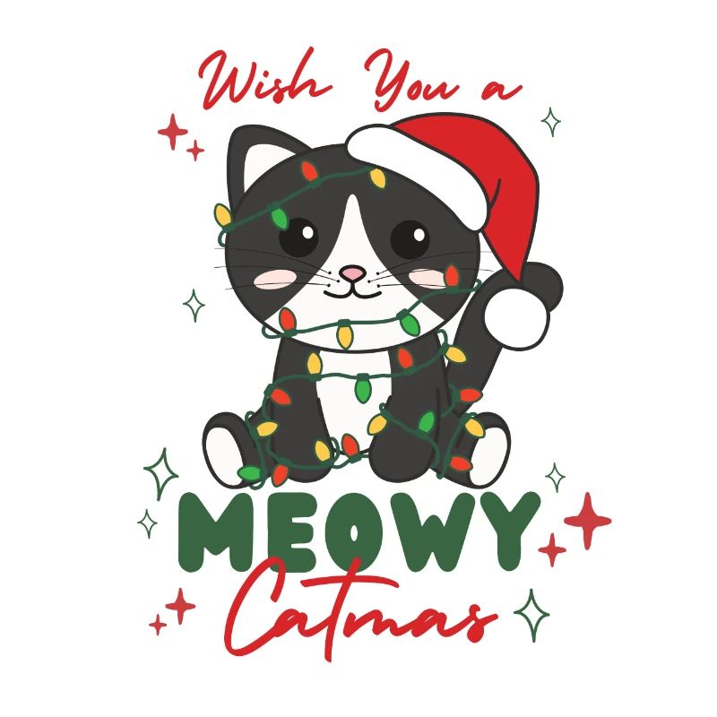 chat animaux de noël mignon chat miaou catmas