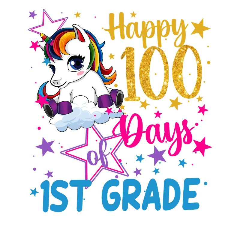 Süßes Einhorn Glückliche 100 Tage der 1. Klasse